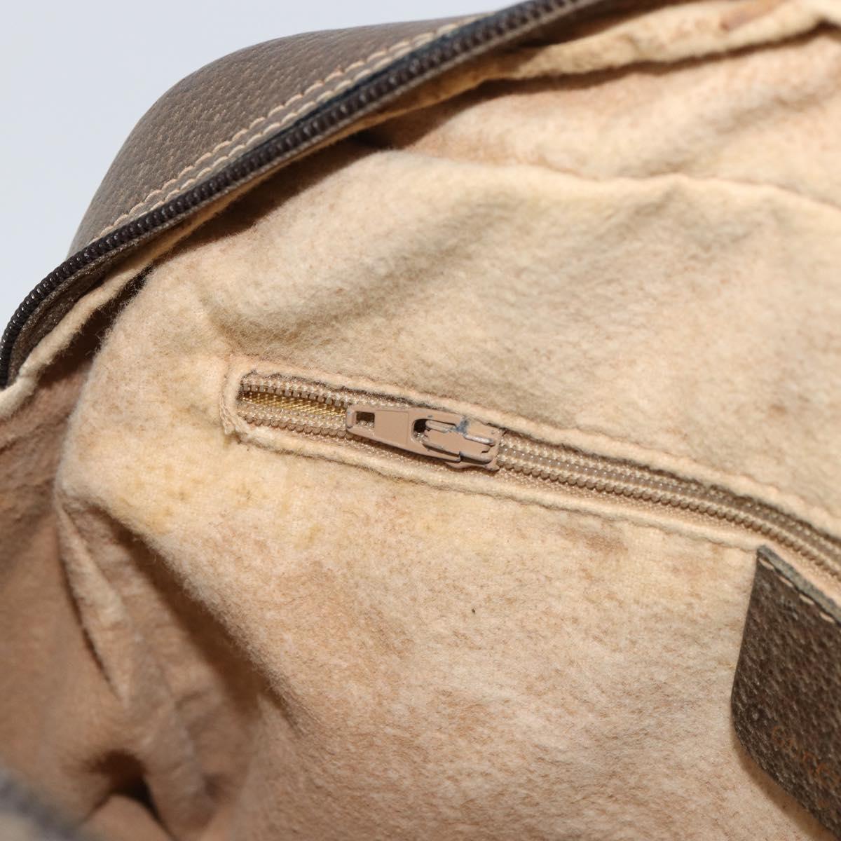 GUCCI GG Supreme Web Sherry Line Hand Bag PVC Beige Gold 39 02 053 Auth BA8629