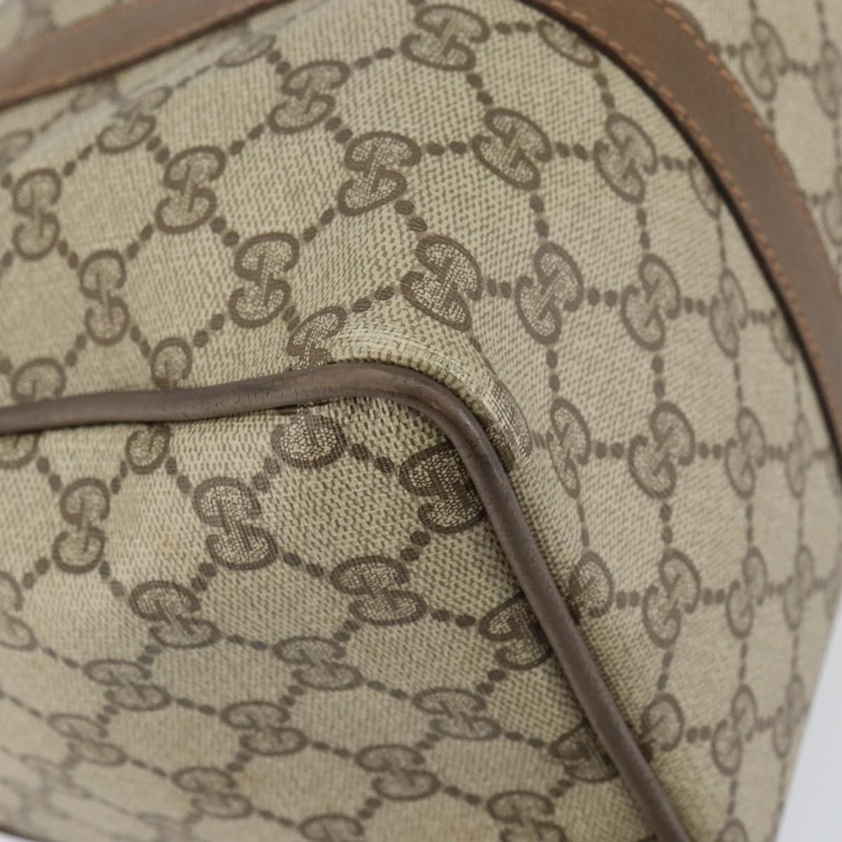 GUCCI GG Supreme Web Sherry Line Boston Bag PVC Beige Gold 39 02 007 Auth BA8630