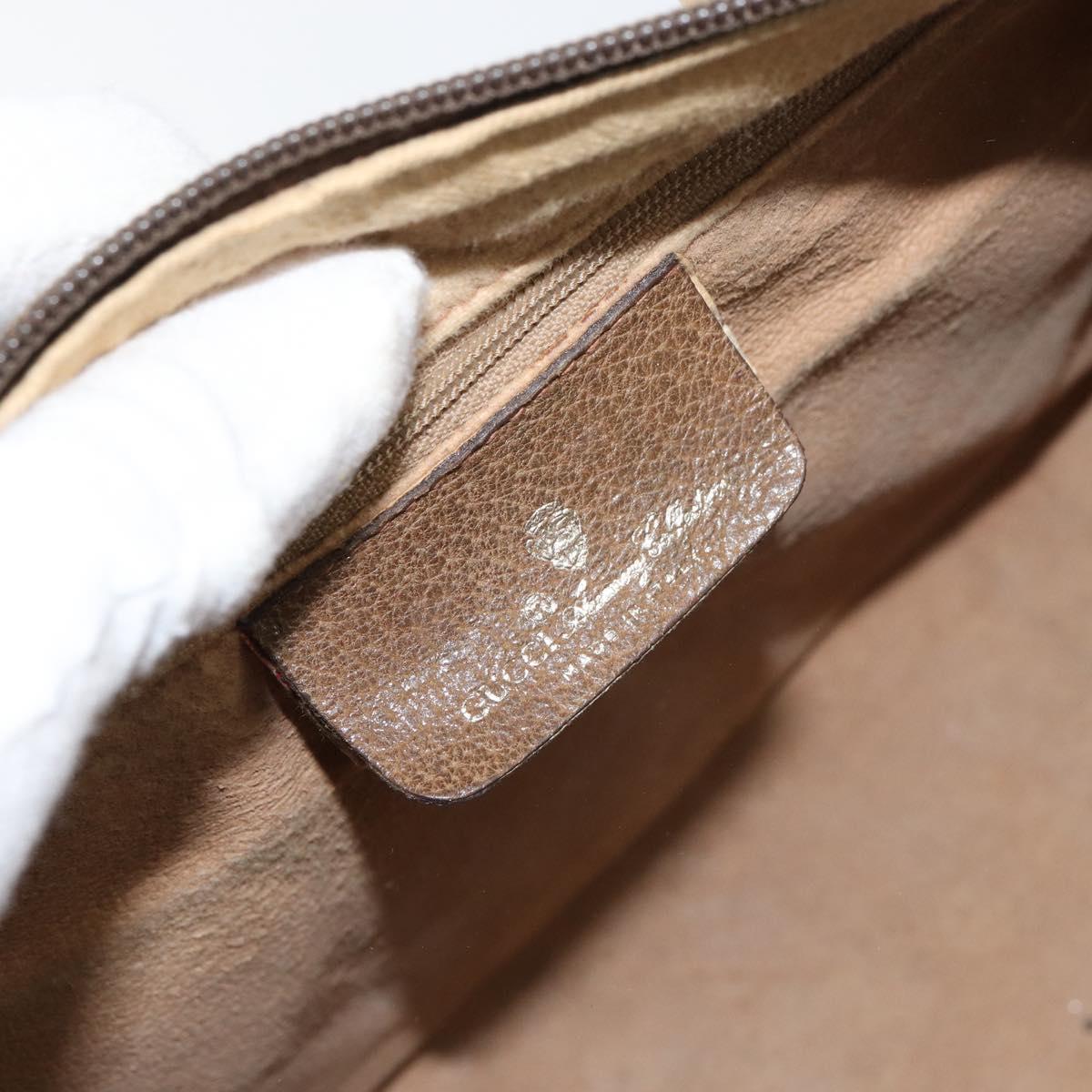 GUCCI GG Supreme Web Sherry Line Boston Bag PVC Beige Gold 39 02 007 Auth BA8630