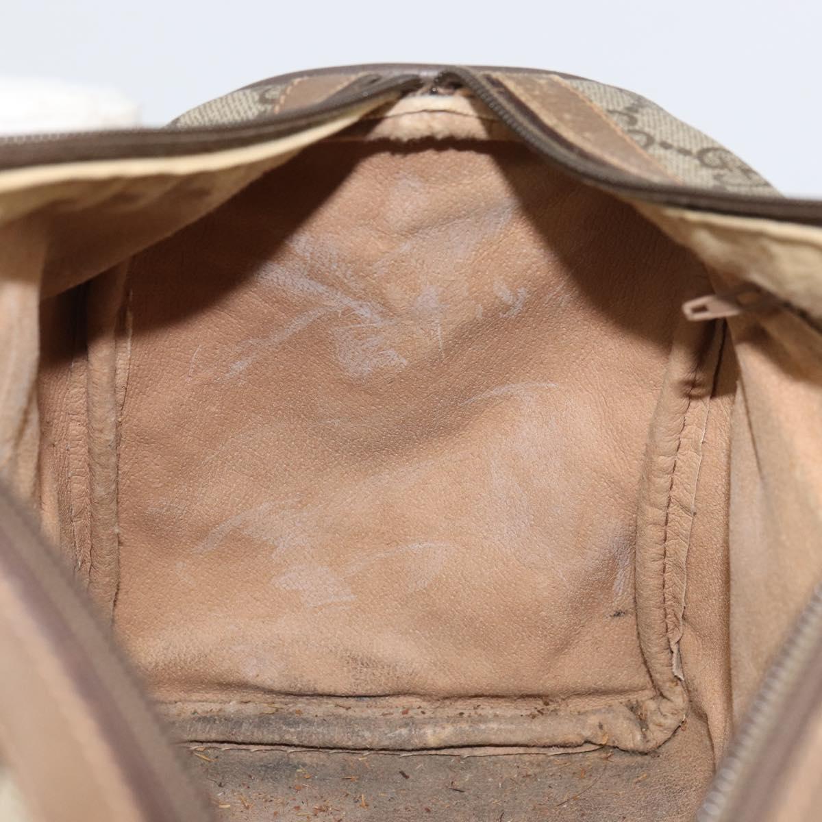 GUCCI GG Supreme Web Sherry Line Boston Bag PVC Beige Gold 39 02 007 Auth BA8630