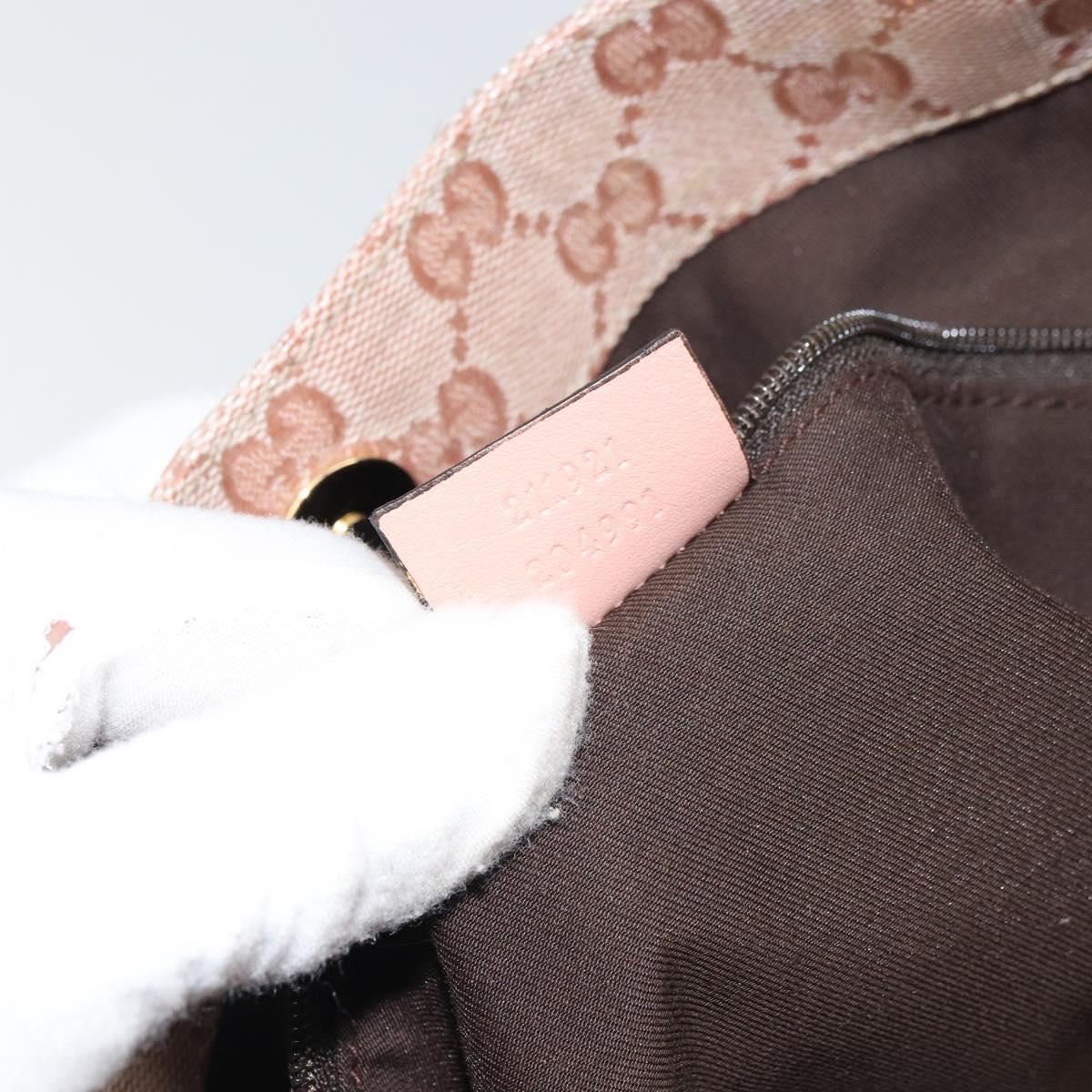 GUCCI GG Crystal Abbey Tote Bag Pink Gold 211921 Auth BA8633