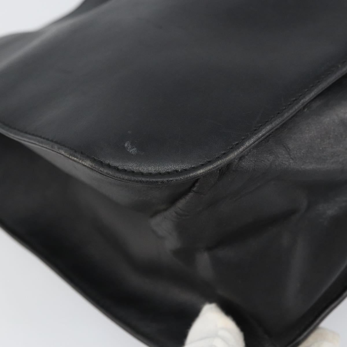 GUCCI Shoulder Bag Leather Black Silver 001 3167 3754 Auth BA8635