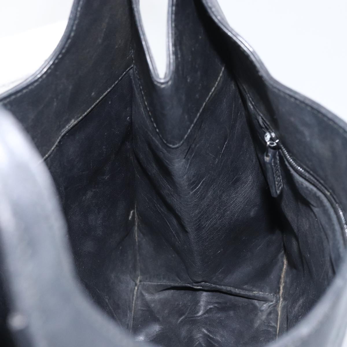 GUCCI Shoulder Bag Leather Black Silver 001 3167 3754 Auth BA8635