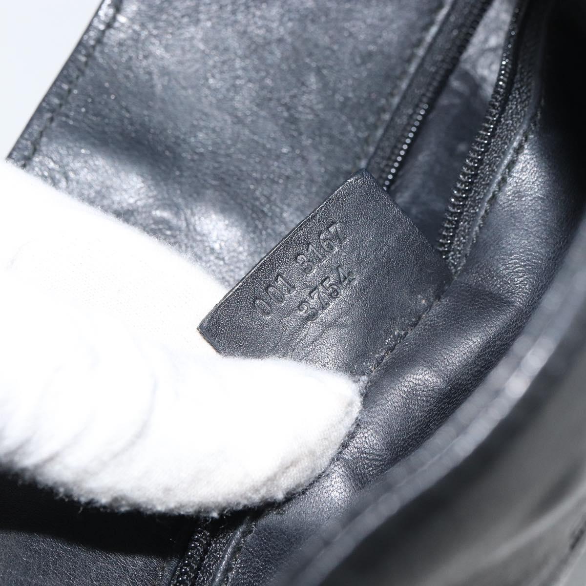 GUCCI Shoulder Bag Leather Black Silver 001 3167 3754 Auth BA8635