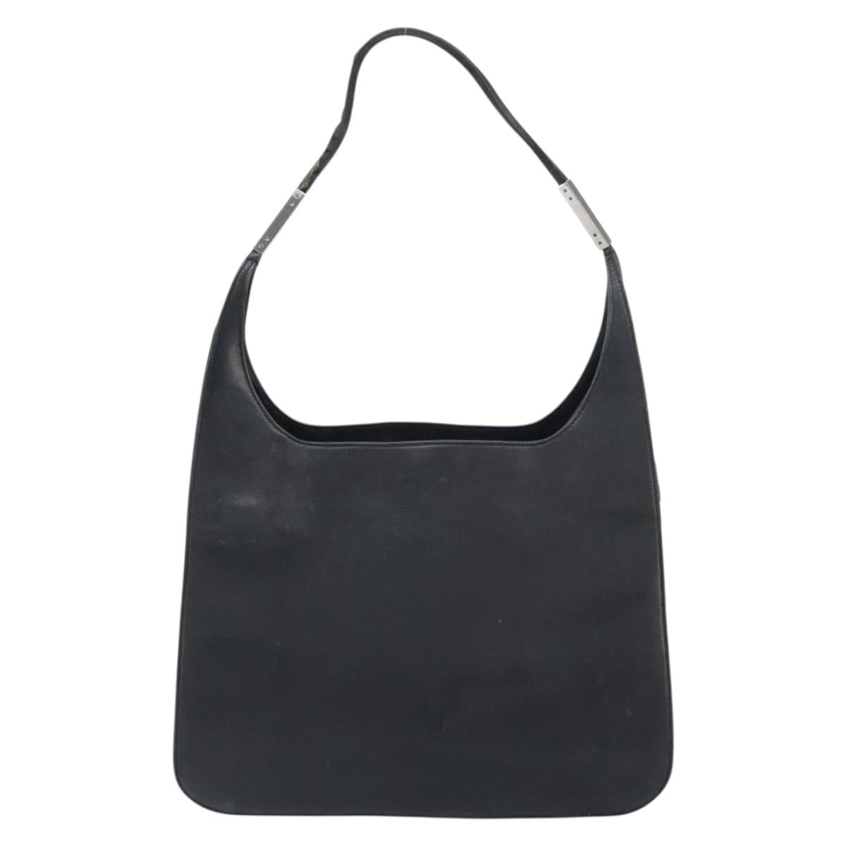 GUCCI Shoulder Bag Leather Black Silver 001 3167 3754 Auth BA8635