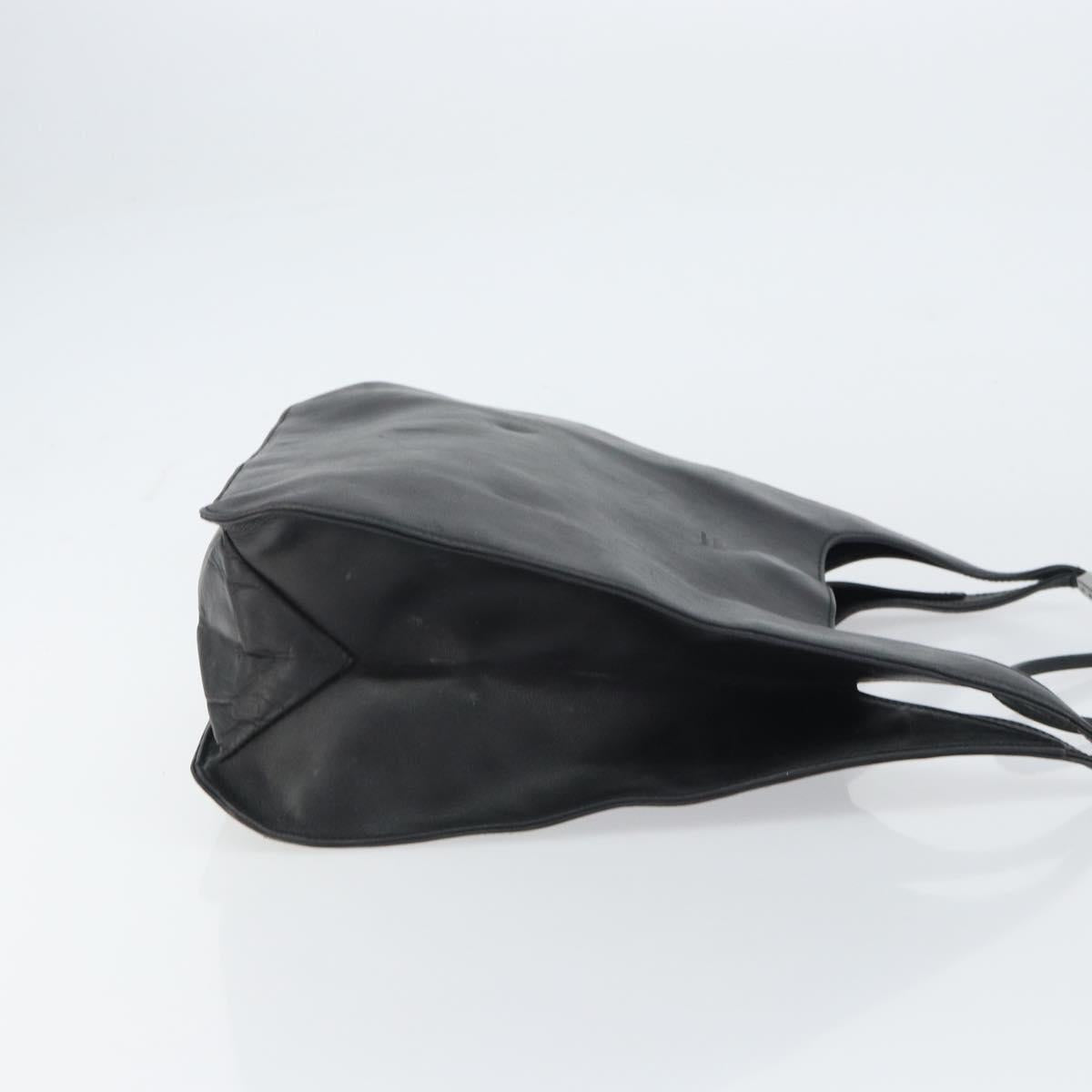 GUCCI Shoulder Bag Leather Black Silver 001 3167 3754 Auth BA8635