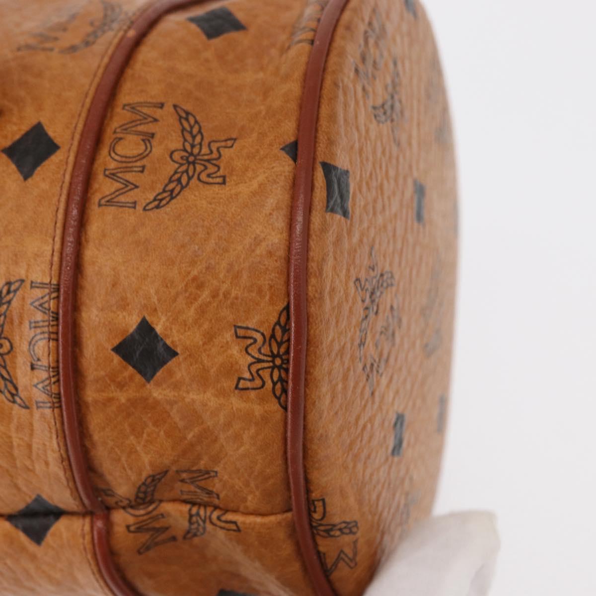 MCM Logogram Vicetos Shoulder Bag PVC Leather Brown Gold Auth BA8641