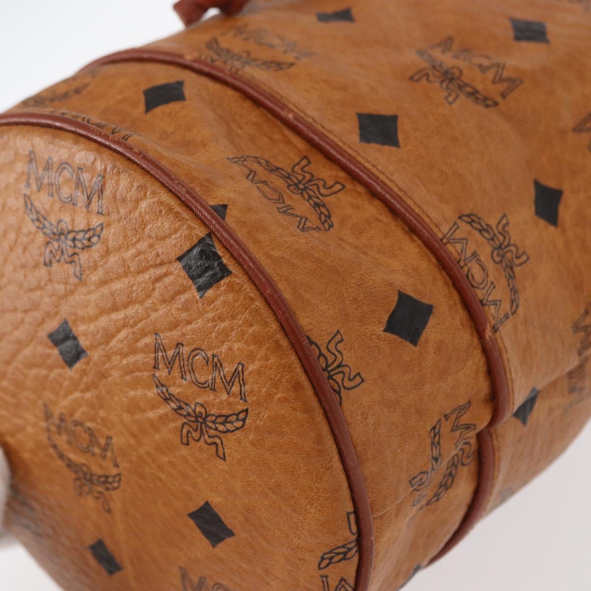 MCM Logogram Vicetos Shoulder Bag PVC Leather Brown Gold Auth BA8641