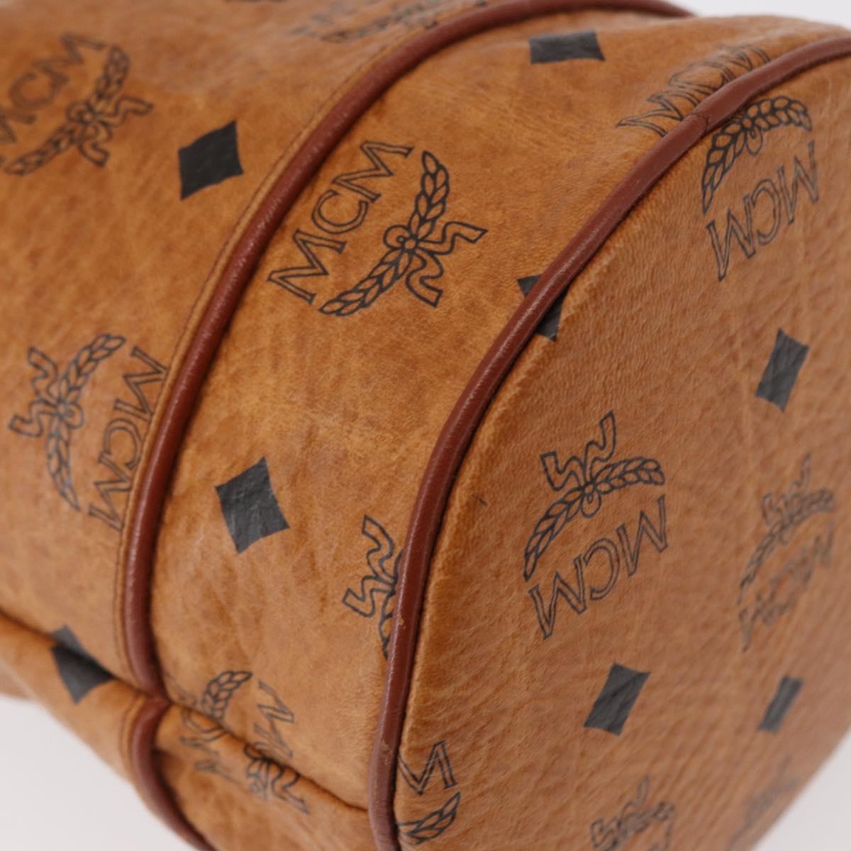 MCM Logogram Vicetos Shoulder Bag PVC Leather Brown Gold Auth BA8641