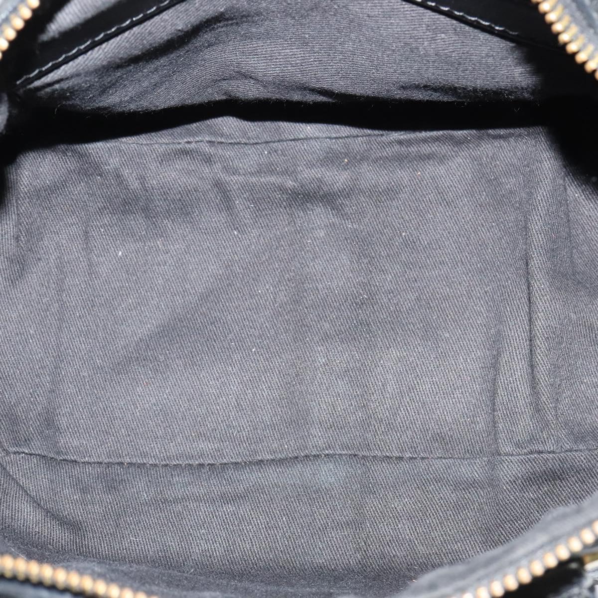 Chloe Etel Hand Bag Leather 2way Black Gold Auth BA865