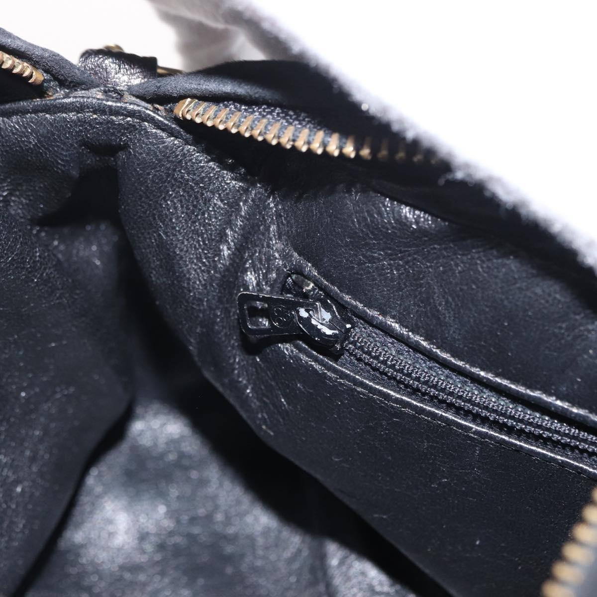 CHANEL Matelasse Fringe Chain Shoulder Bag Suede Black gold CC Auth BA8656