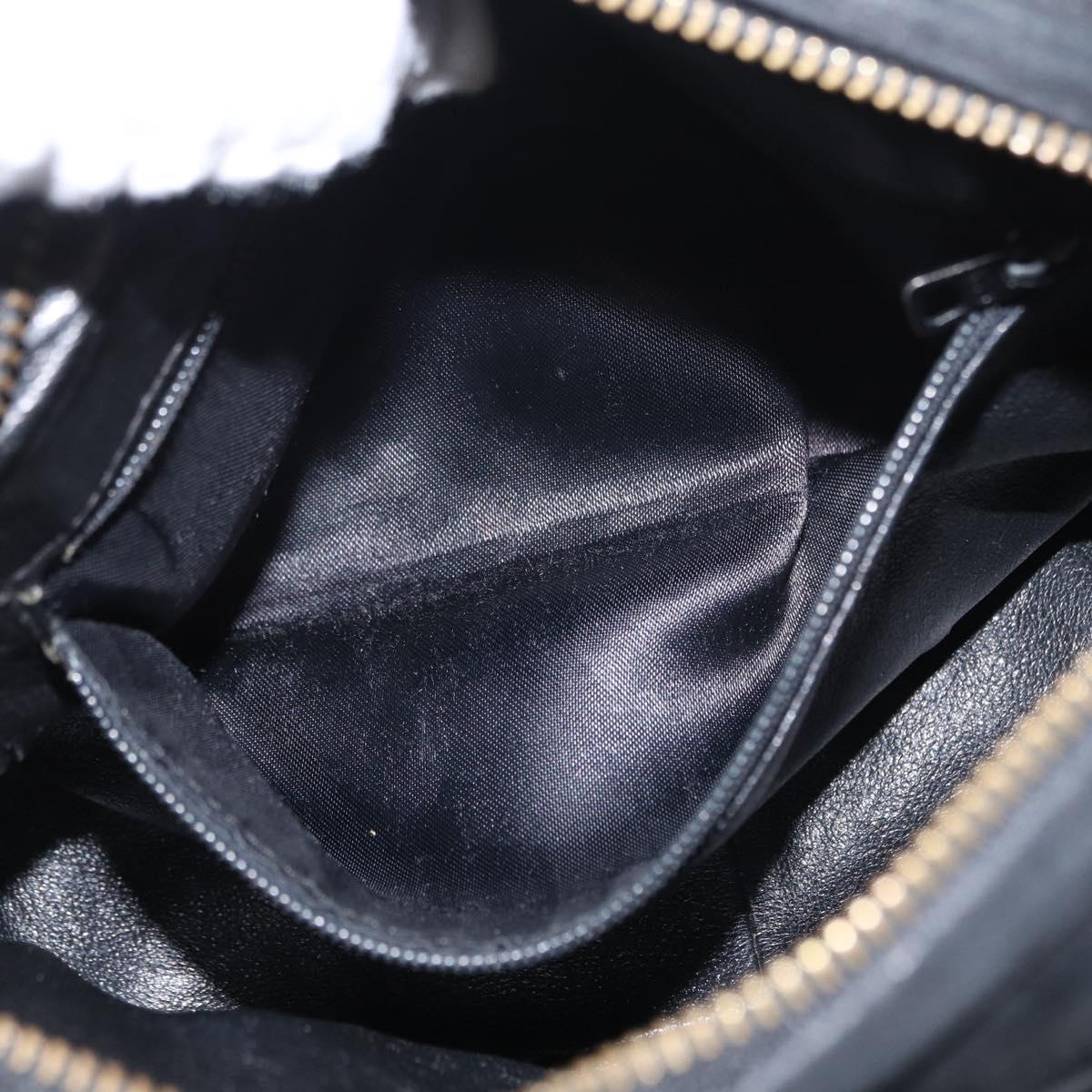 CHANEL Matelasse Fringe Chain Shoulder Bag Suede Black gold CC Auth BA8656