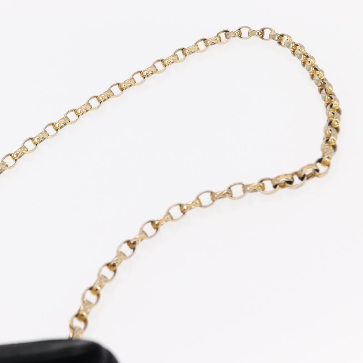 CHANEL Matelasse Fringe Chain Shoulder Bag Suede Black gold CC Auth BA8656