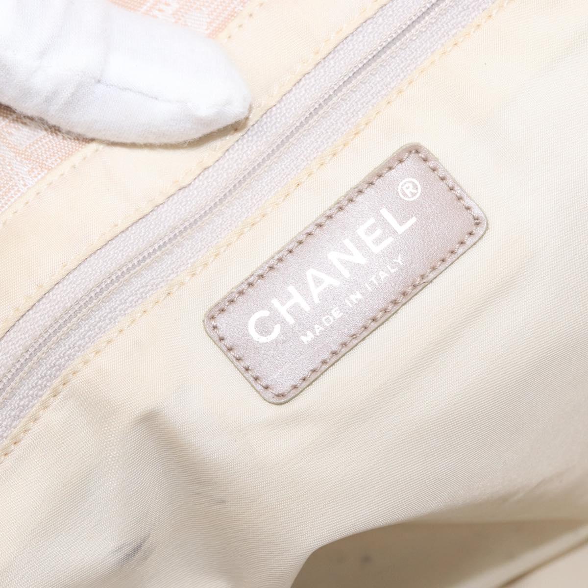 CHANEL New Travel Line Hand Bag Nylon Pink Gold CC Auth BA8665