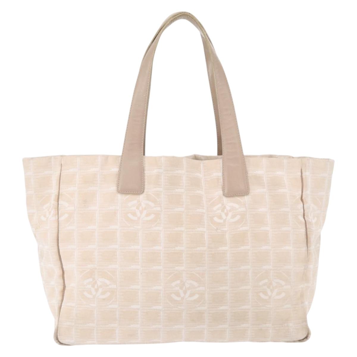 CHANEL New Travel Line Hand Bag Nylon Pink Gold CC Auth BA8665