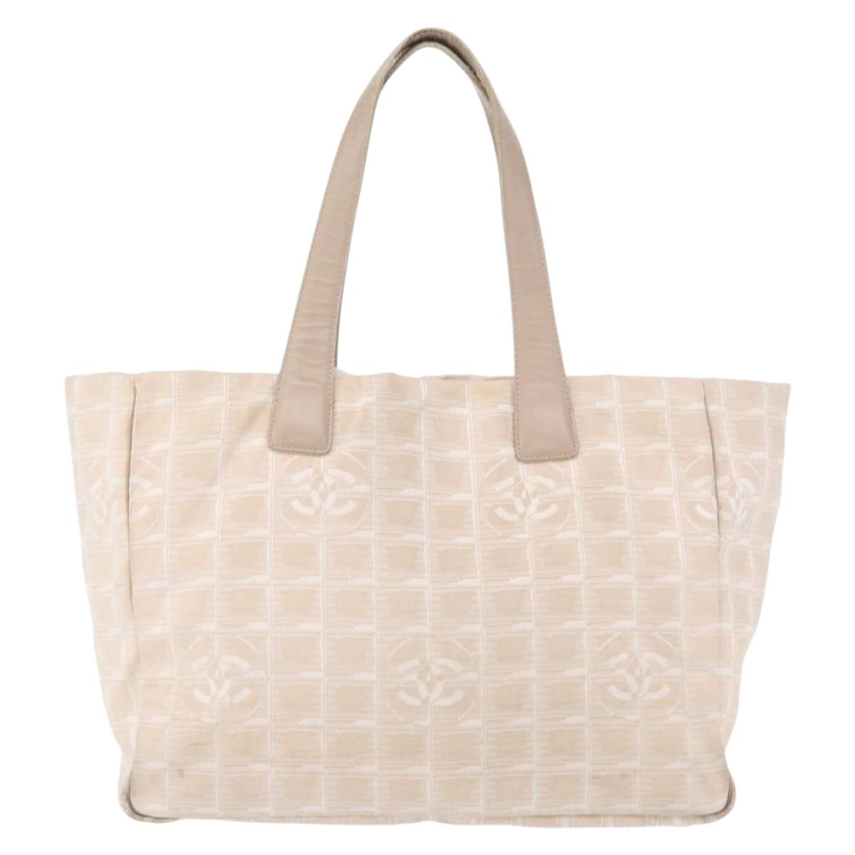 CHANEL New Travel Line Hand Bag Nylon Pink Gold CC Auth BA8665