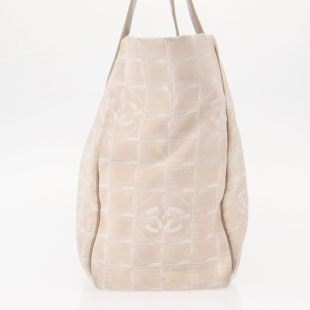 CHANEL New Travel Line Hand Bag Nylon Pink Gold CC Auth BA8665