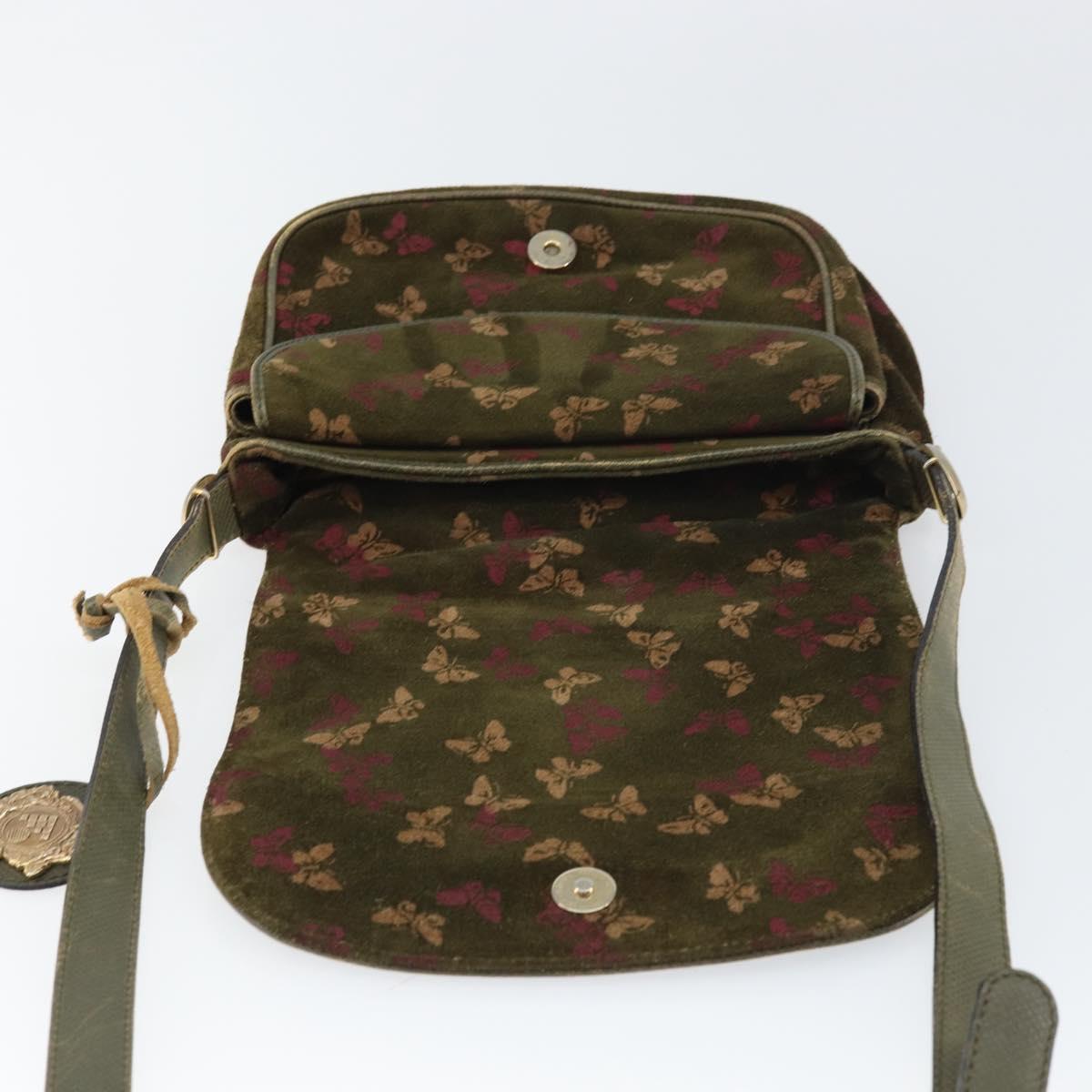 BOTTEGA VENETA Shoulder Bag Suede Green Gold Auth BA8668