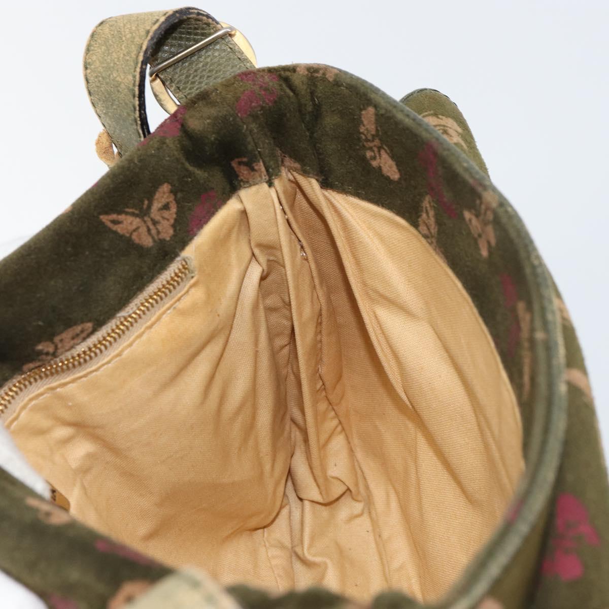 BOTTEGA VENETA Shoulder Bag Suede Green Gold Auth BA8668