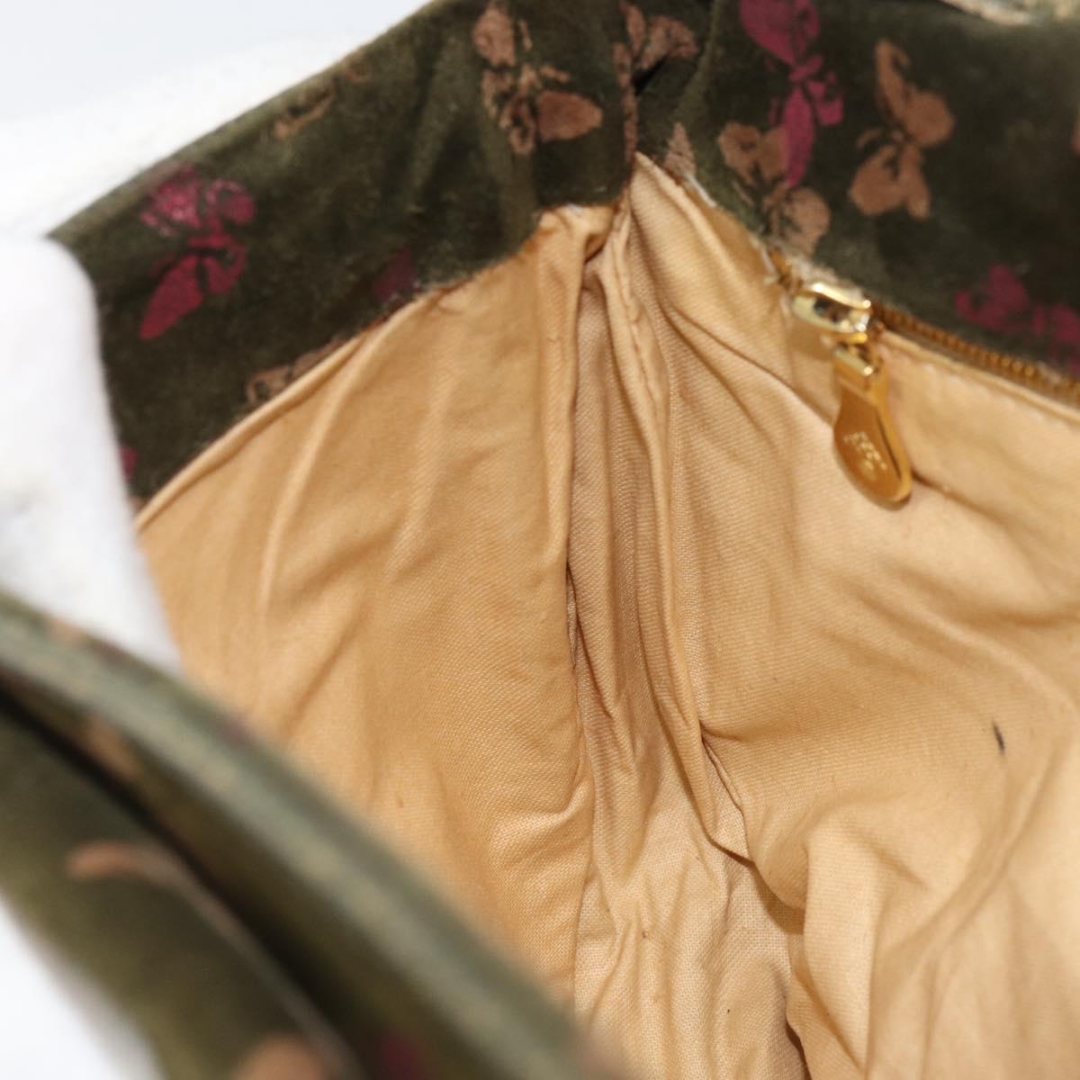 BOTTEGA VENETA Shoulder Bag Suede Green Gold Auth BA8668