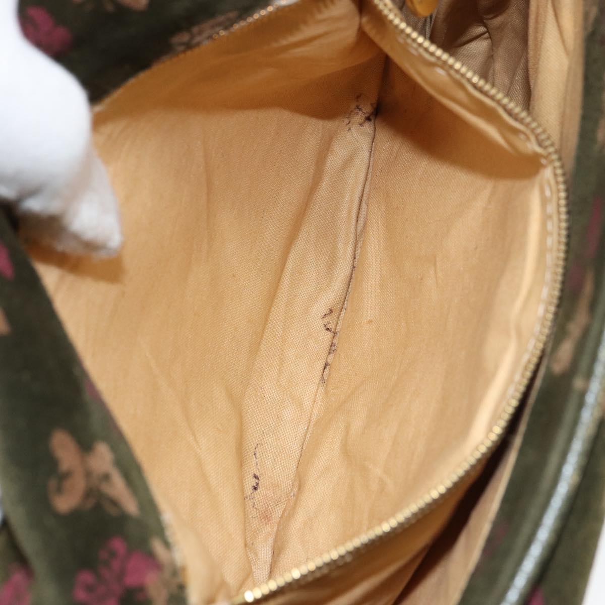 BOTTEGA VENETA Shoulder Bag Suede Green Gold Auth BA8668