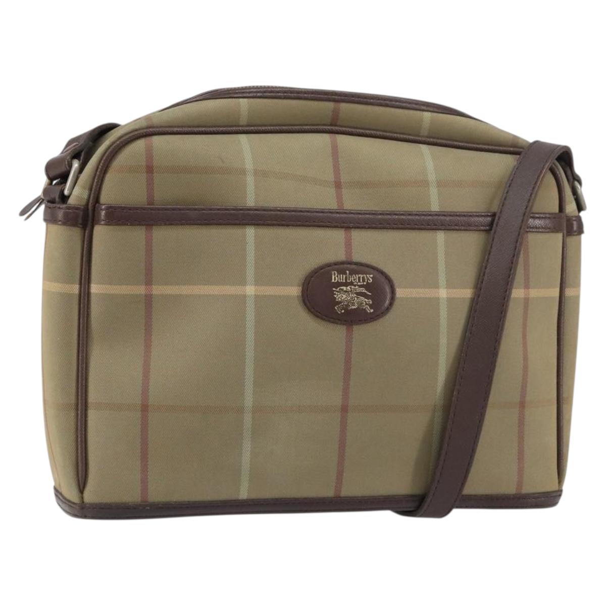 Burberrys Nova Check Shoulder Bag Canvas Beige Auth BA8675