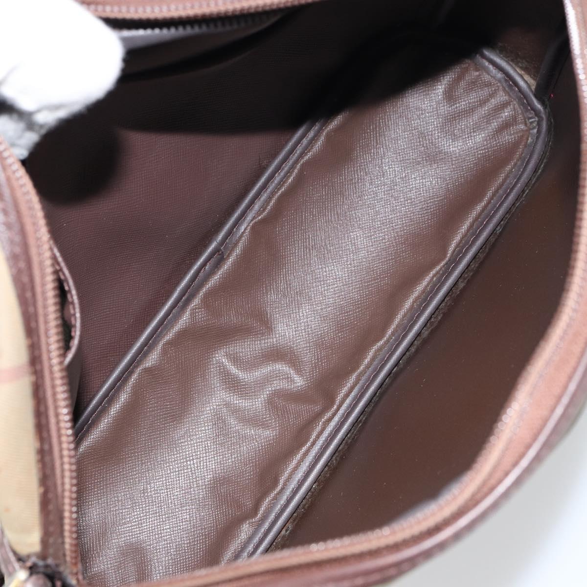 Burberrys Nova Check Shoulder Bag Canvas Beige Auth BA8675