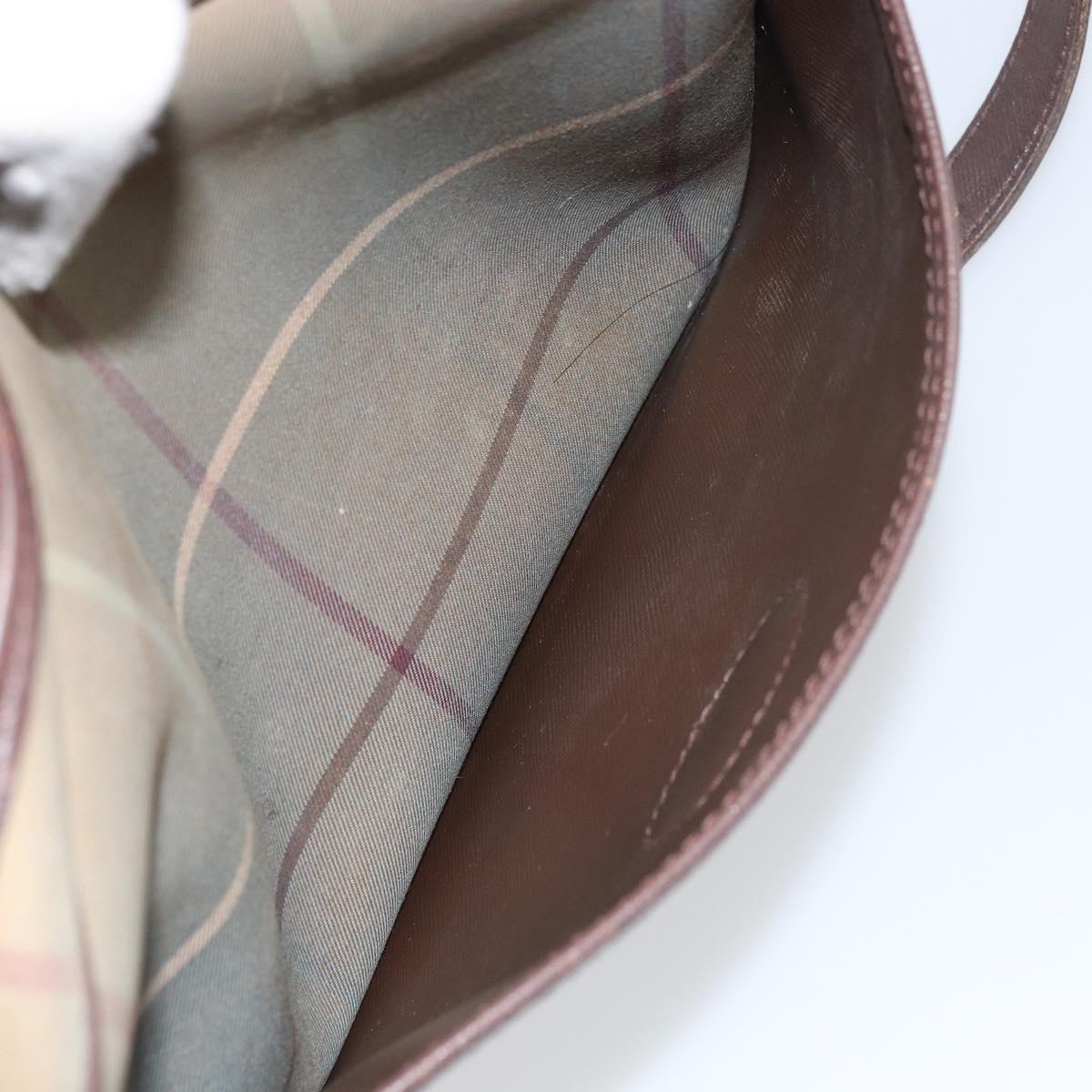 Burberrys Nova Check Shoulder Bag Canvas Beige Auth BA8675