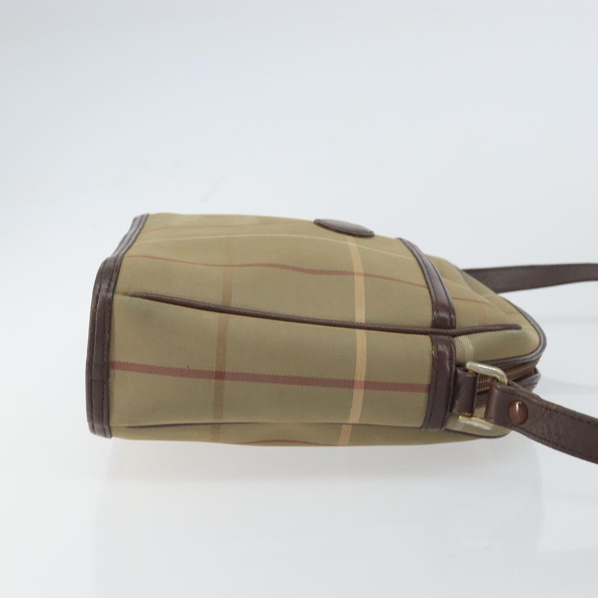 Burberrys Nova Check Shoulder Bag Canvas Beige Auth BA8675