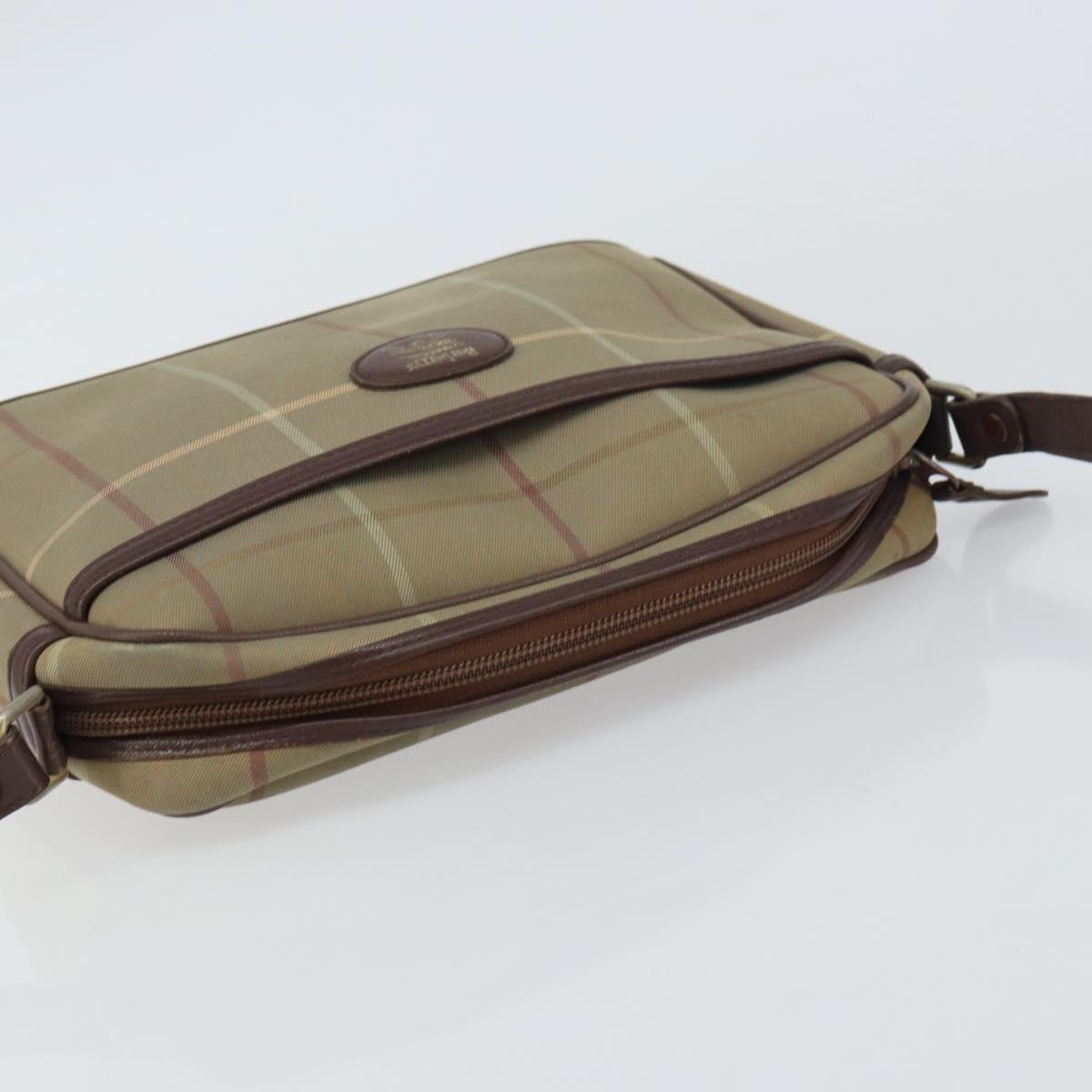 Burberrys Nova Check Shoulder Bag Canvas Beige Auth BA8675