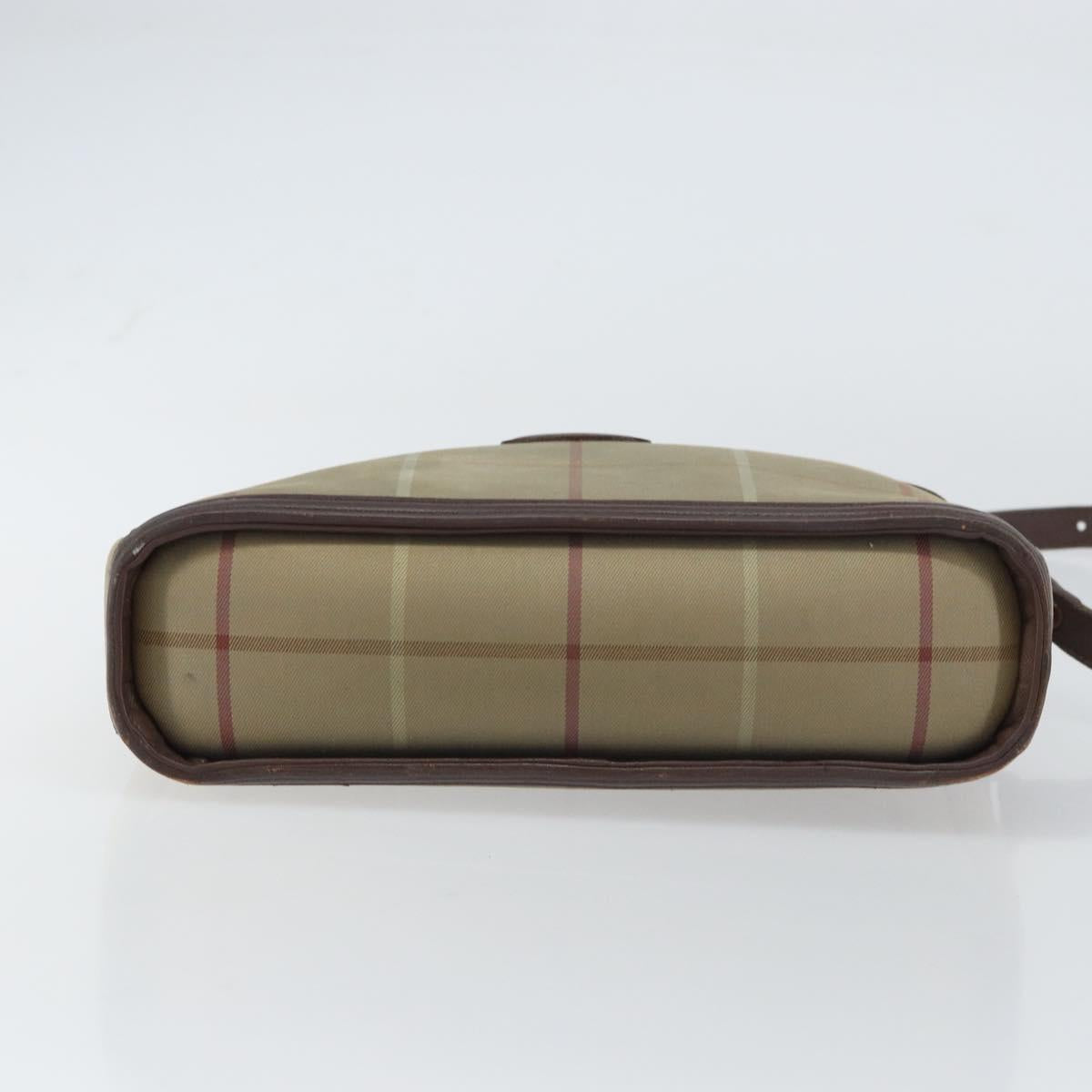 Burberrys Nova Check Shoulder Bag Canvas Beige Auth BA8675