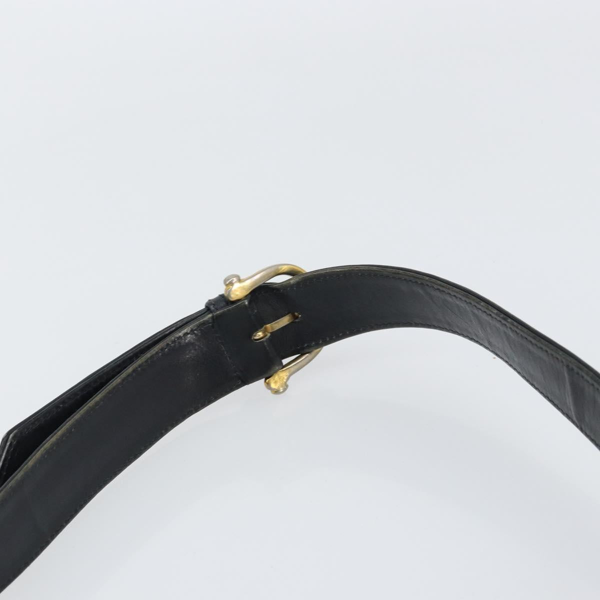 CELINE C Sulky Shoulder Bag Canvas Navy Gold Auth BA8677