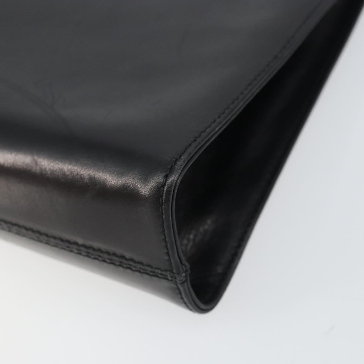 Salvatore Ferragamo Shoulder Bag Leather Black Gold Auth BA8682