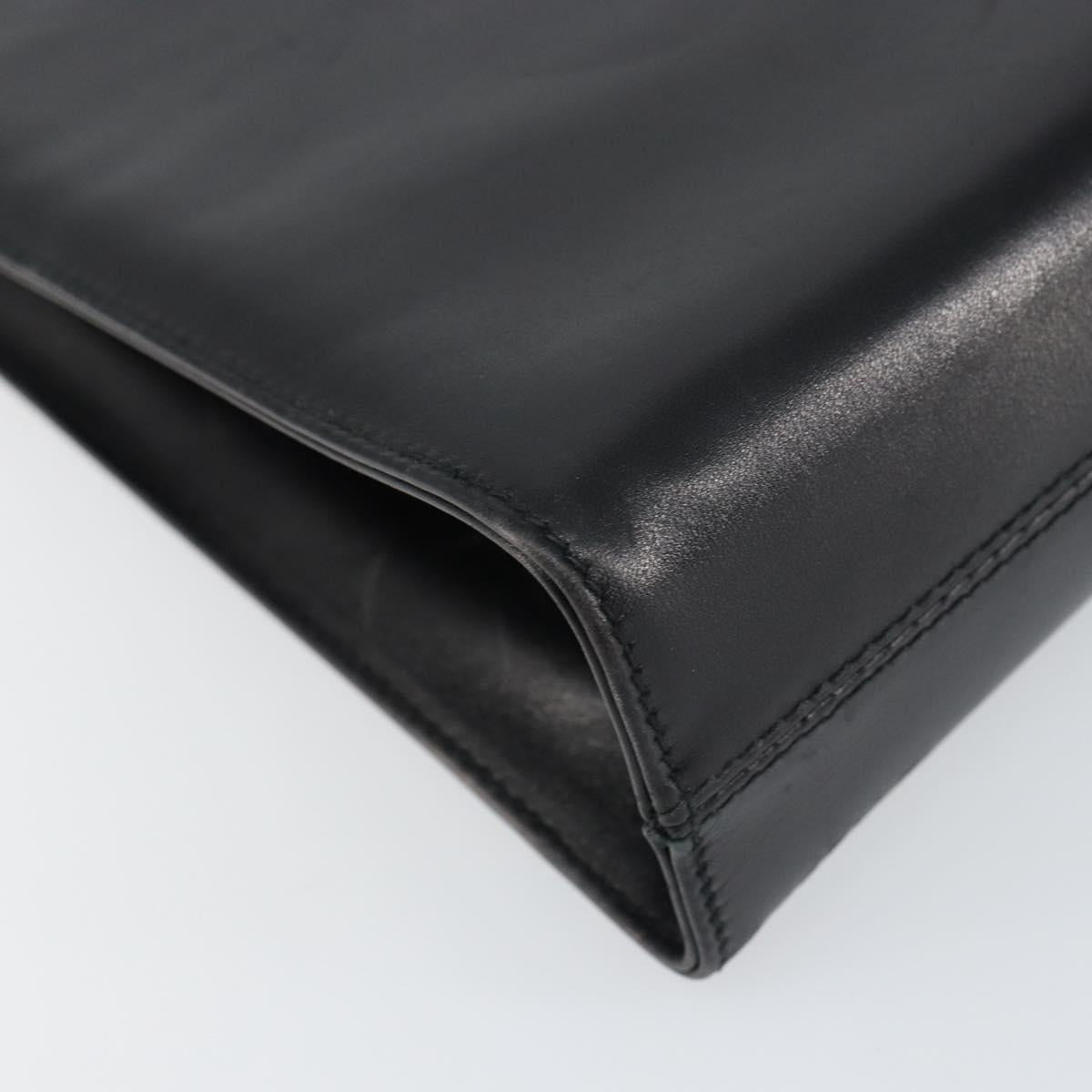 Salvatore Ferragamo Shoulder Bag Leather Black Gold Auth BA8682