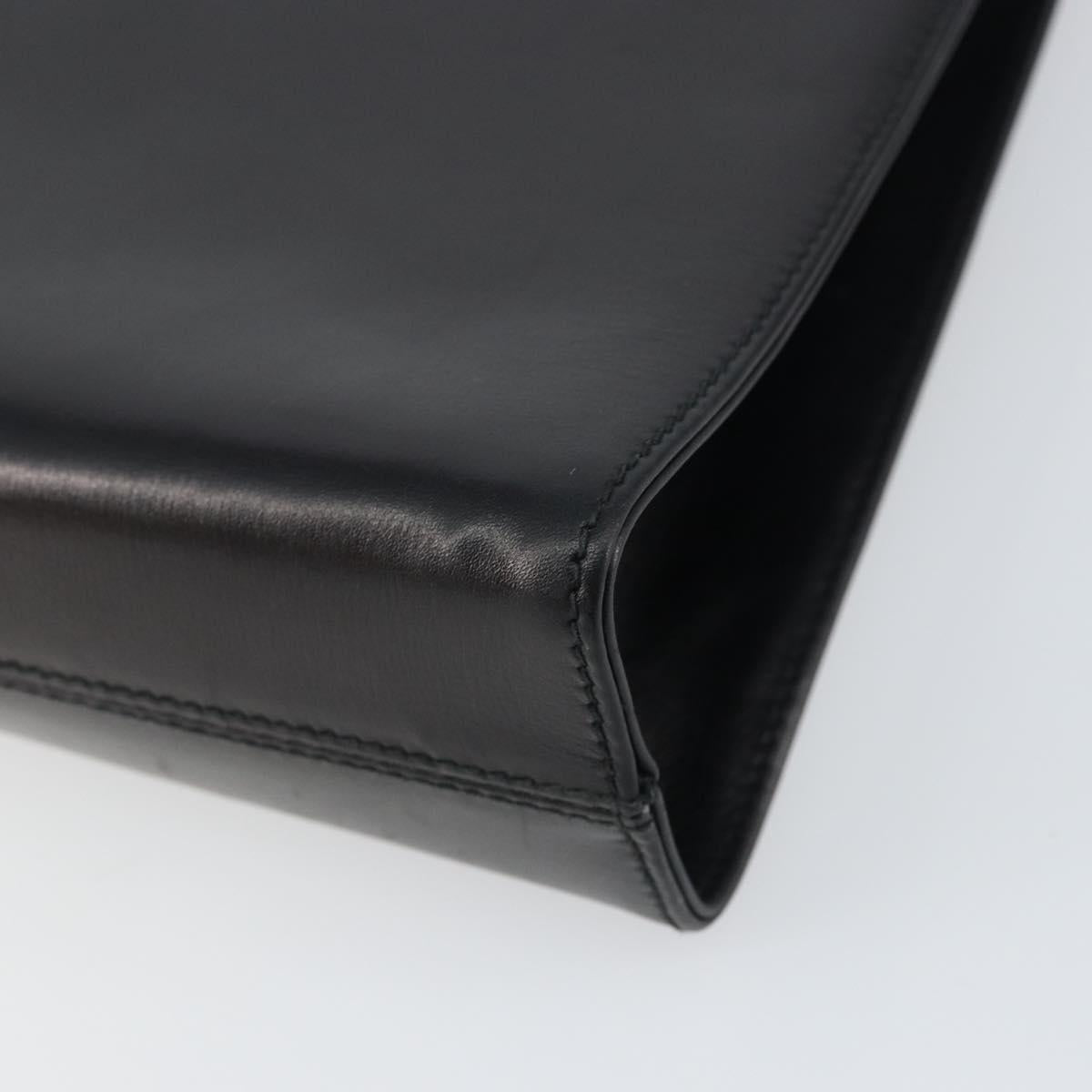 Salvatore Ferragamo Shoulder Bag Leather Black Gold Auth BA8682