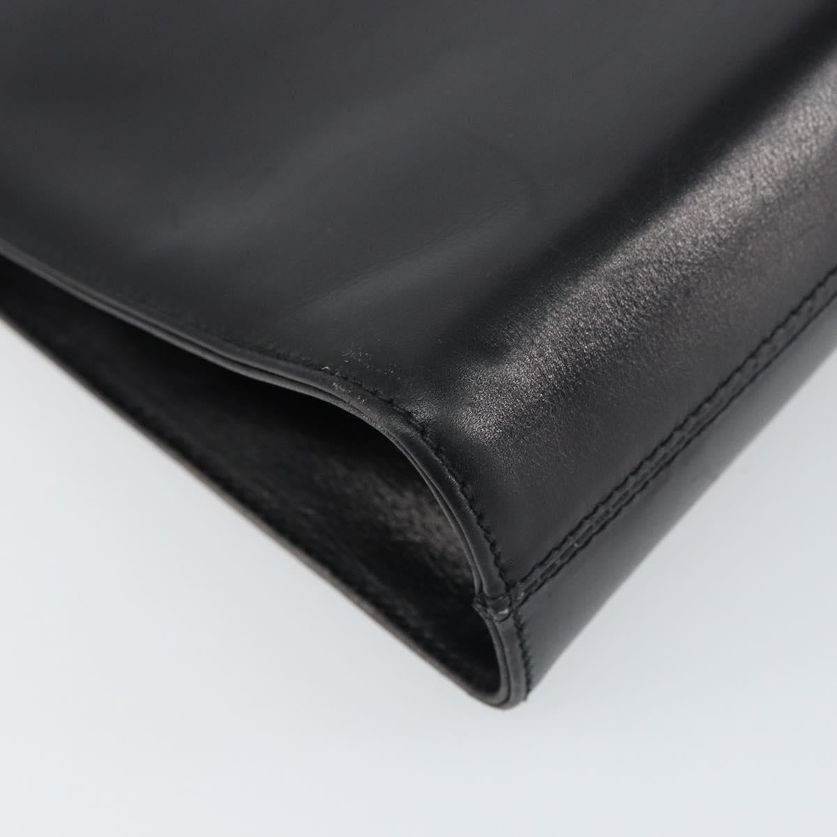 Salvatore Ferragamo Shoulder Bag Leather Black Gold Auth BA8682