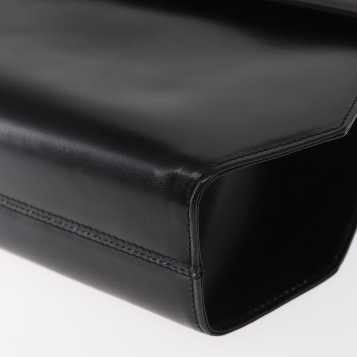 Salvatore Ferragamo Gancini Shoulder Bag Leather Black Gold Auth BA8683