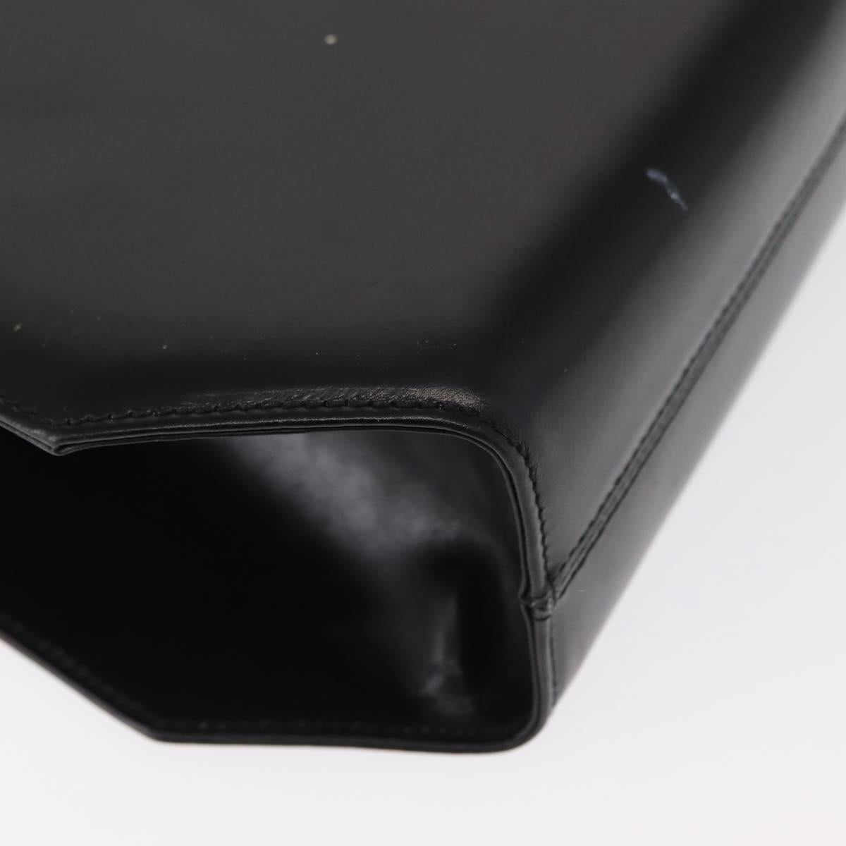 Salvatore Ferragamo Gancini Shoulder Bag Leather Black Gold Auth BA8683