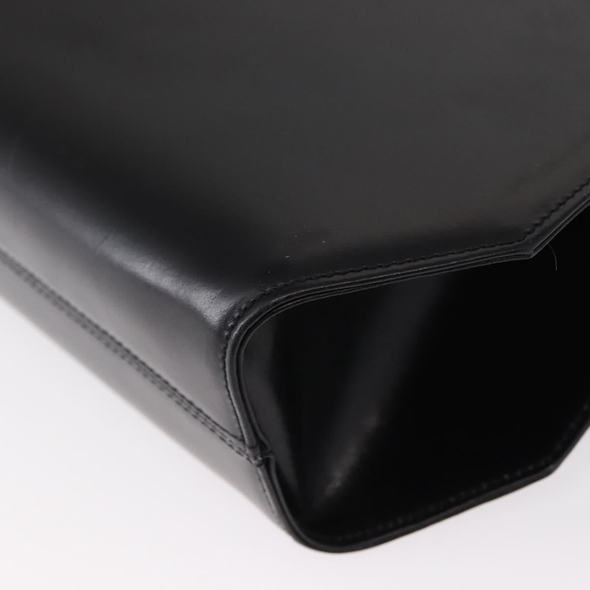 Salvatore Ferragamo Gancini Shoulder Bag Leather Black Gold Auth BA8683