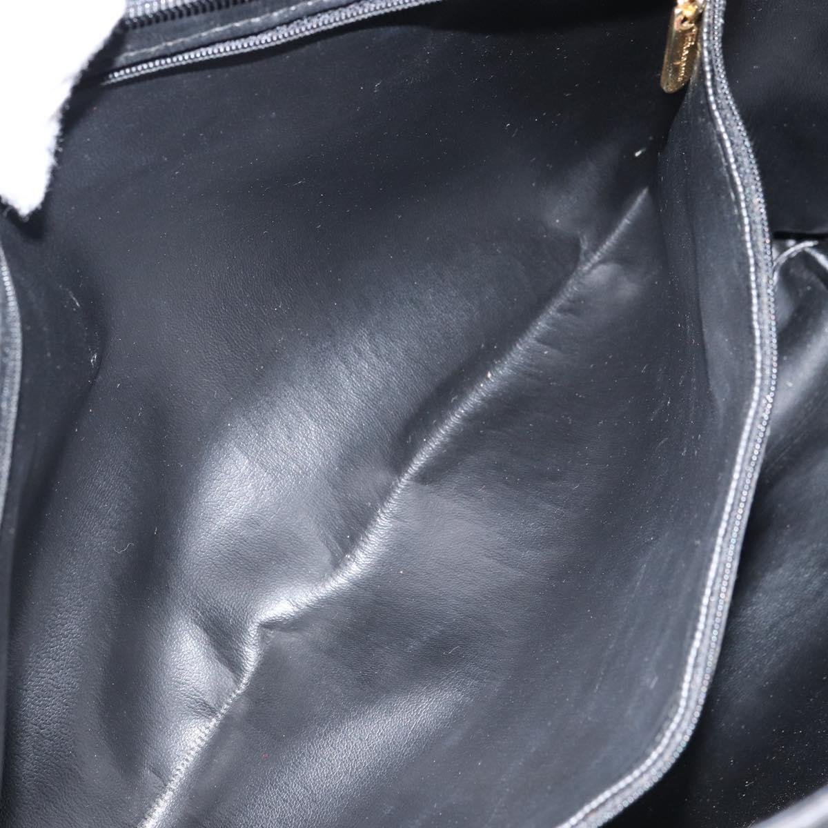 Salvatore Ferragamo Vala Tote Bag Canvas Black Gold Auth BA8689