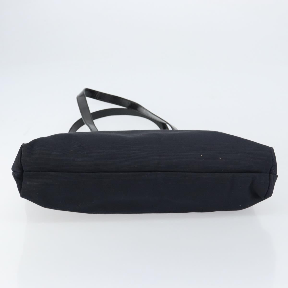 Salvatore Ferragamo Vala Tote Bag Canvas Black Gold Auth BA8689