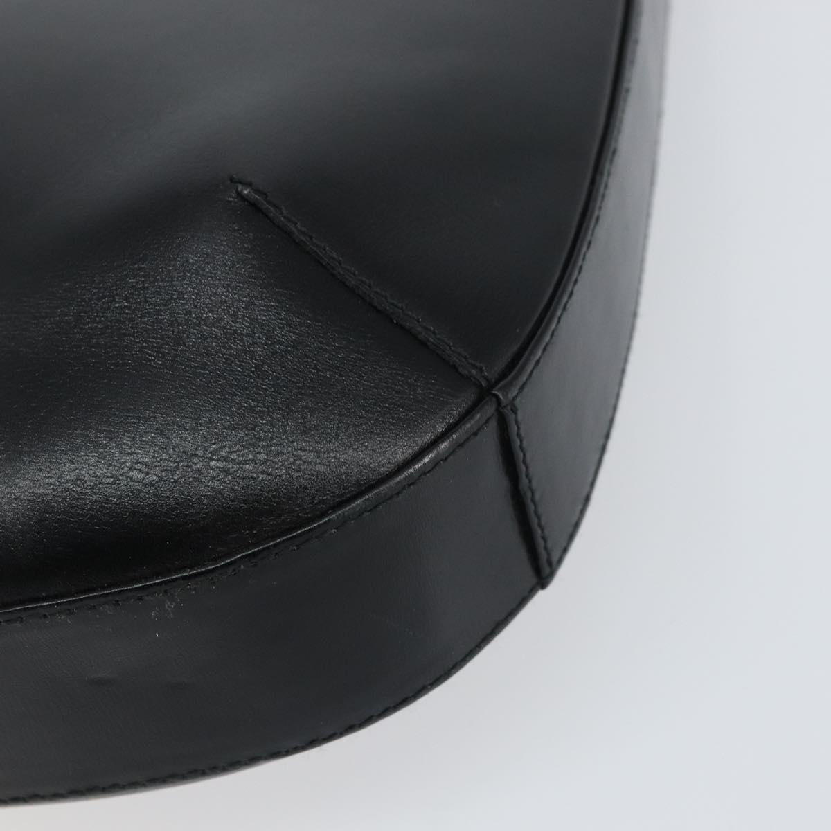 Salvatore Ferragamo Gancini Shoulder Bag Leather Black Gold Auth BA8690