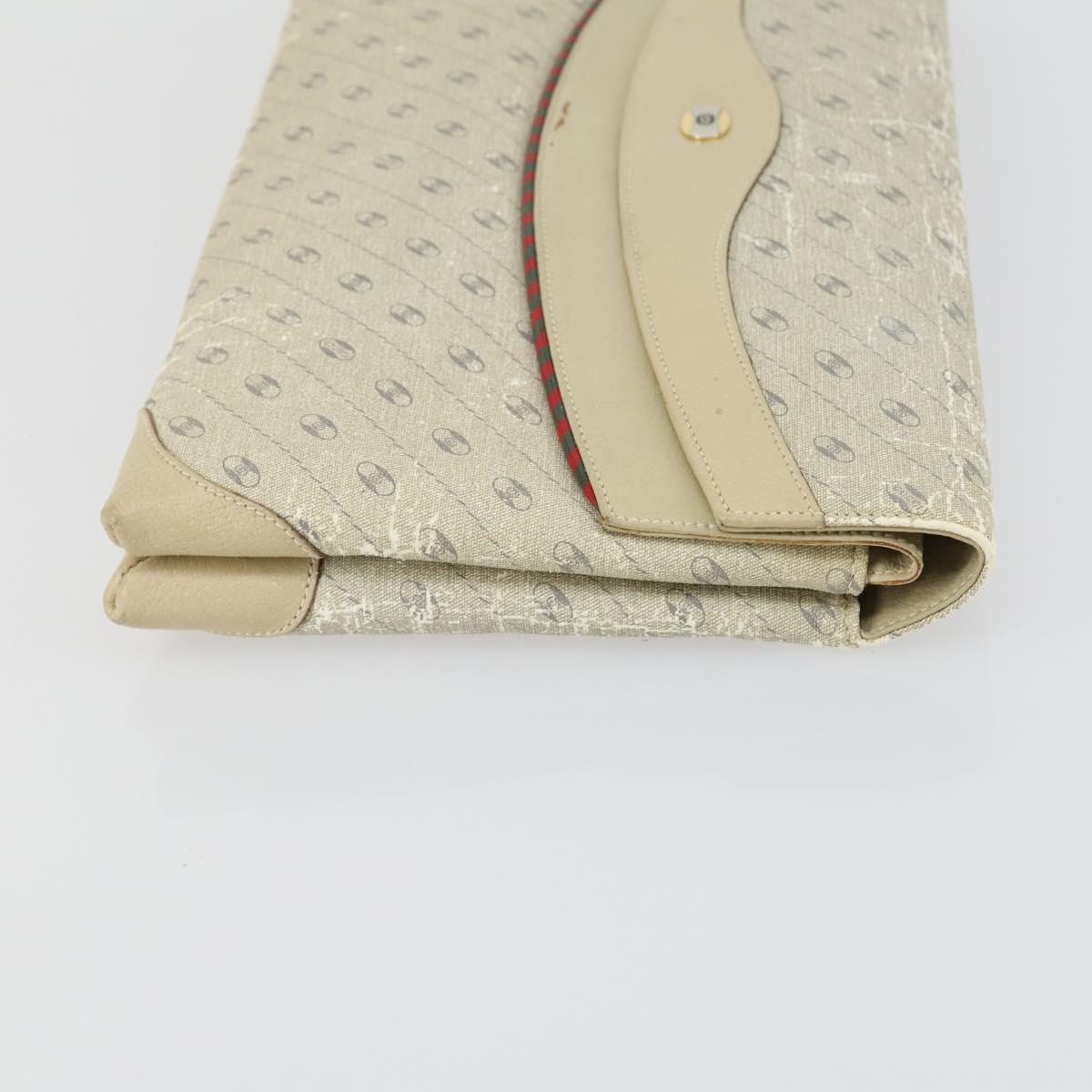 Salvatore Ferragamo Gucci Clutch Hand Bag Canvas PVC 2 Set Beige Auth BA8691