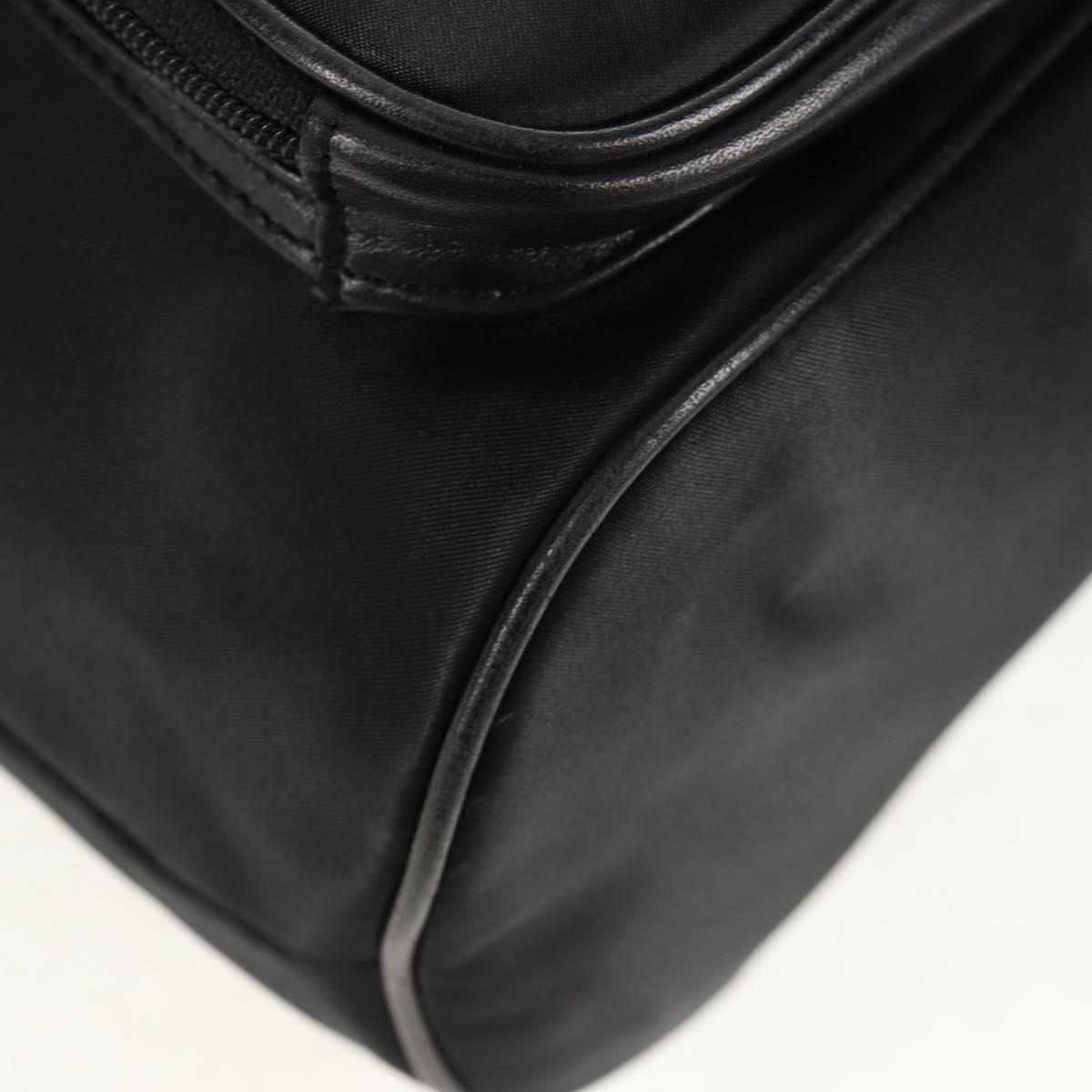 VALENTINO Backpack Nylon Leather Black Gold Auth BA8694