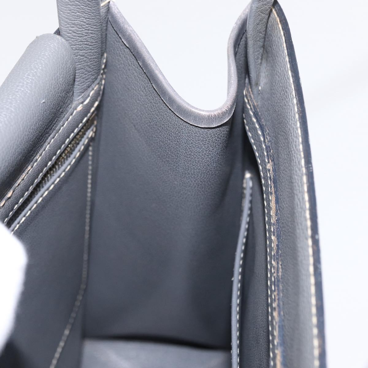 HERMES Lucy PM Hand Bag Leather Gray Auth BA8697