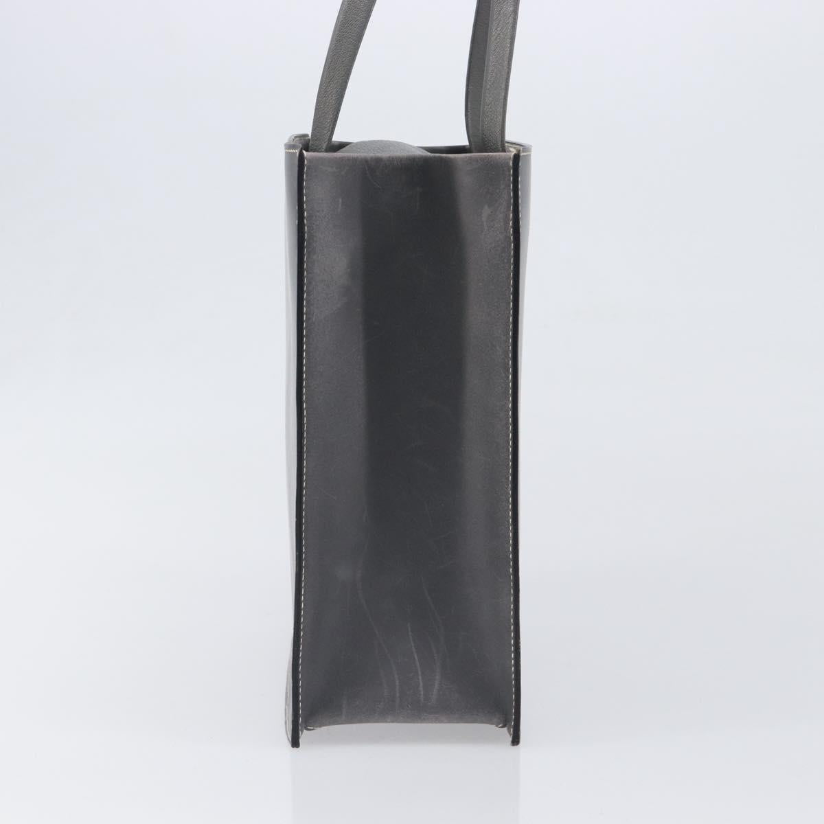HERMES Lucy PM Hand Bag Leather Gray Auth BA8697