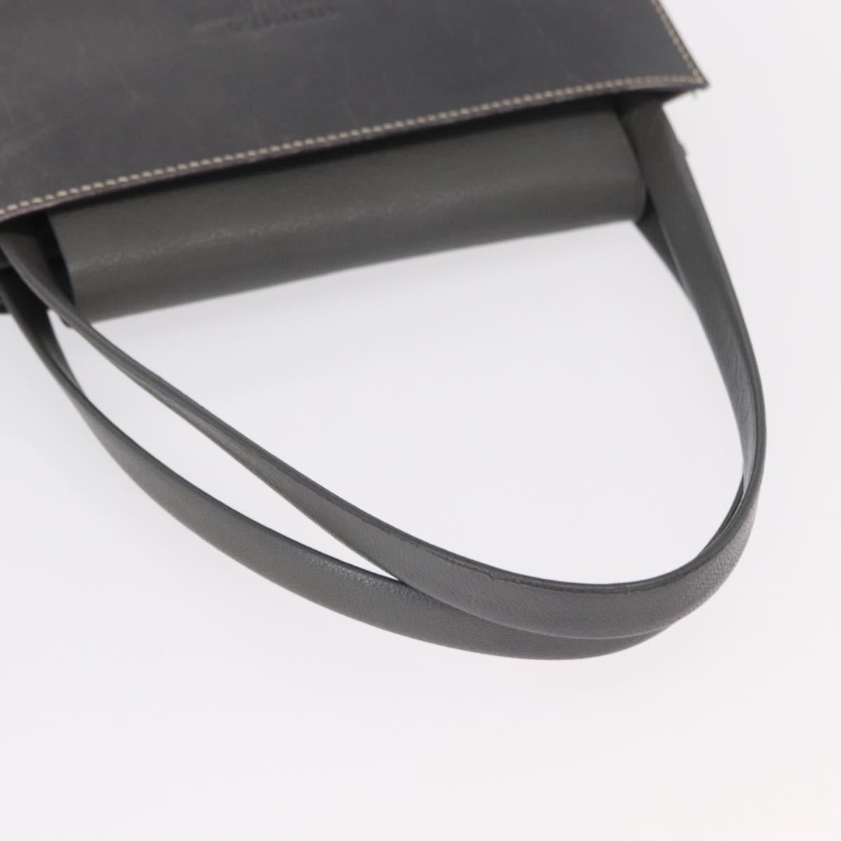 HERMES Lucy PM Hand Bag Leather Gray Auth BA8697