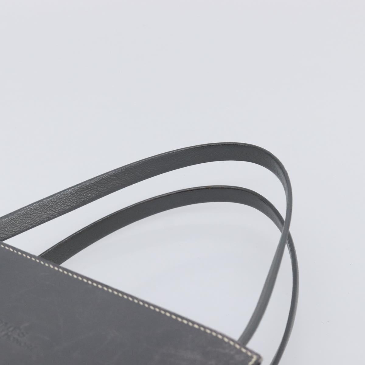 HERMES Lucy PM Hand Bag Leather Gray Auth BA8697