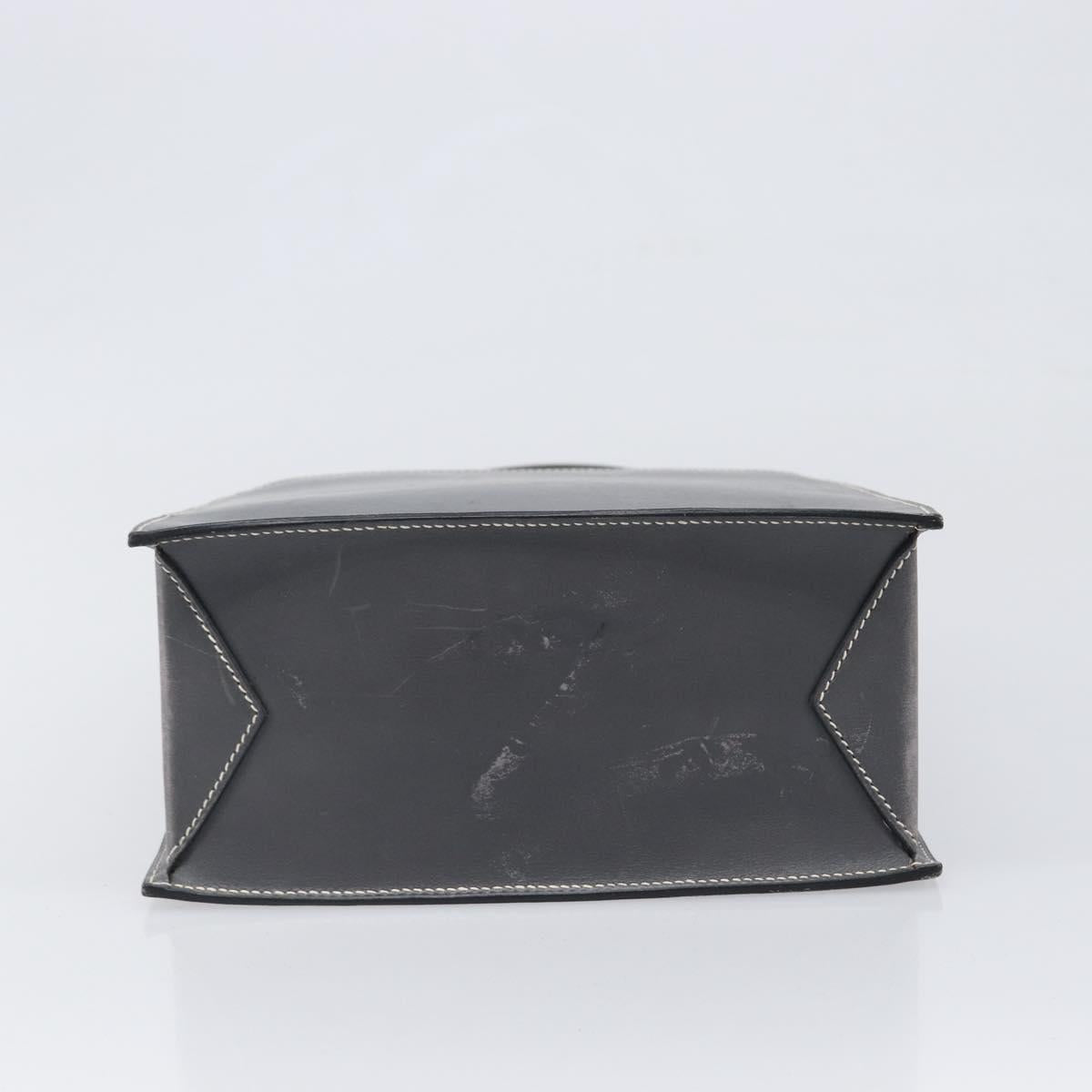 HERMES Lucy PM Hand Bag Leather Gray Auth BA8697