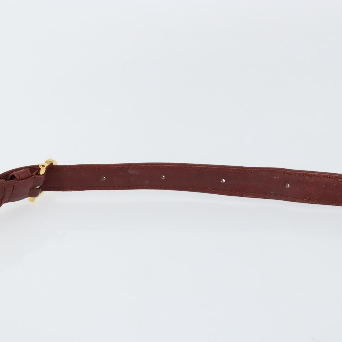 CARTIER Must Line Shoulder Bag Leather Bordeaux Gold Auth BA8699